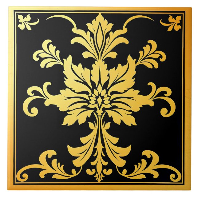 Luxury Trendy Elegant Floral Collection Ceramic Tile (Front)