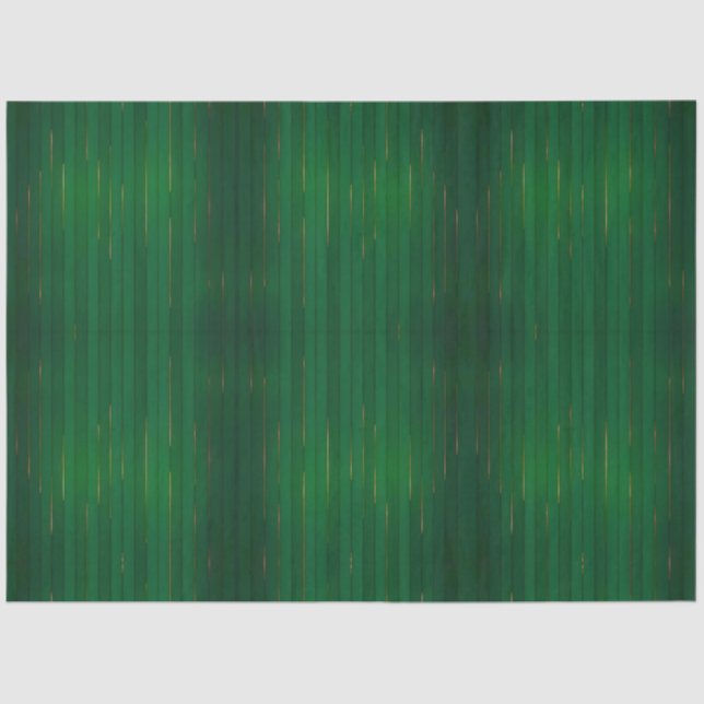 Luxury Trendy Green Gold Linen Texture Collection Tissue Paper (Front)