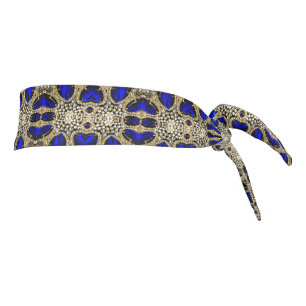 Luxury Trendy Stylish Gold Turquoise Cobalt Blue Tie Headband