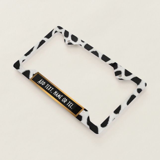 Luxury Trendy White Leopard Elegant Collection License Plate Frame (3/4)