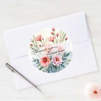 Luxury Trendy Wildflowers Beautiful Collection Classic Round Sticker