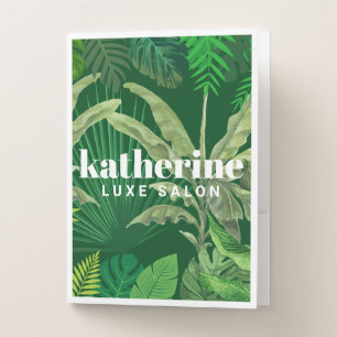 Luxury Tropical Modern Boutique & Salon Green Pocket Folder