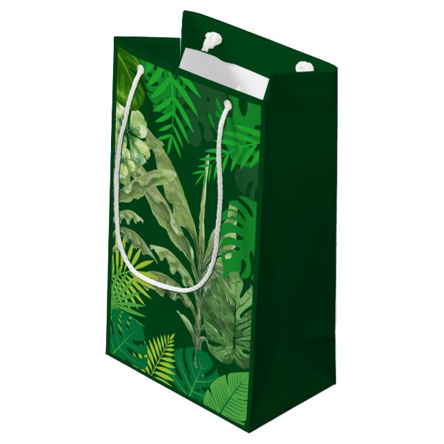 Luxury Tropical Modern Boutique & Salon Navy Small Gift Bag (Back Angled)