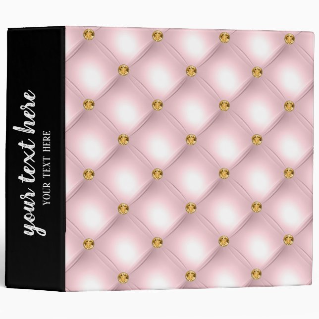 Luxury Tufted Texture 3 Ring Binder (Front/Spine)