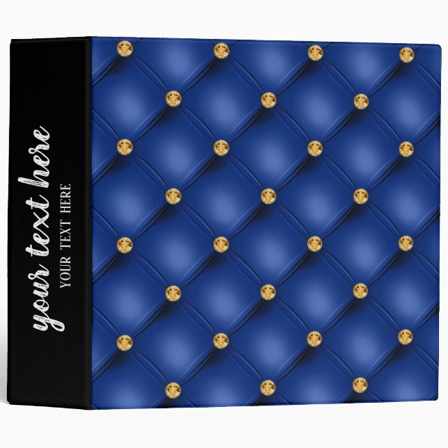 Luxury Tufted Texture 3 Ring Binder (Front/Spine)