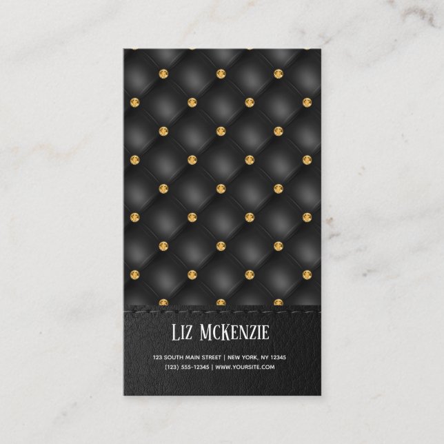 Luxury Tufted Texture Business Card (Front)