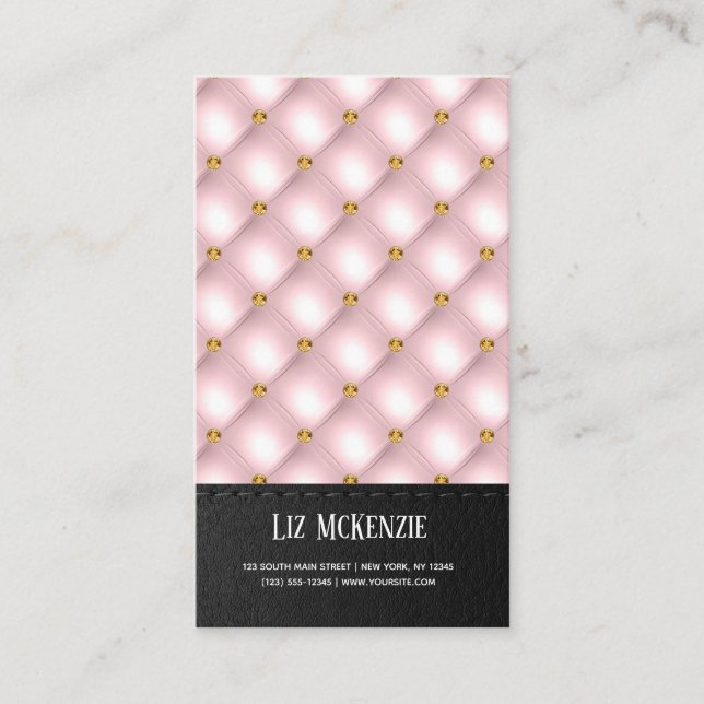 Luxury Tufted Texture Business Card (Front)