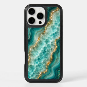 Luxury Turquoise Agate Marble with Gold Veins iPhone 16 Pro Max Case