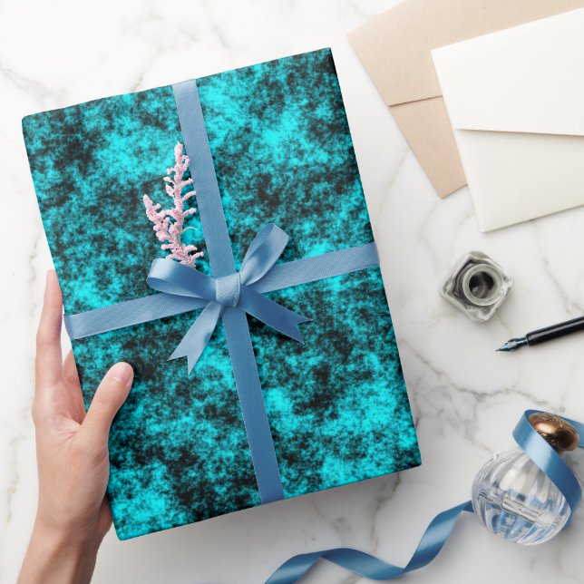 Luxury Turquoise & Black Marble Wrapping Paper (Gifting)