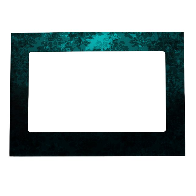 Luxury Turquoise Damask Magnetic Frame (Front)