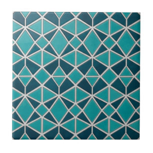 Luxury Turquoise Geometric Diamond Mosaic Tile