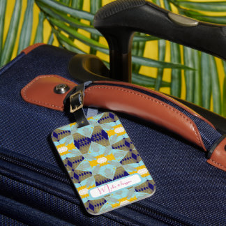 Luxury Turquoise Gold Leaf Mandala Luggage Tag