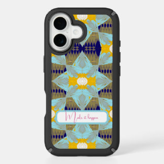 Luxury Turquoise Gold Leaf Mandala iPhone 16 Case