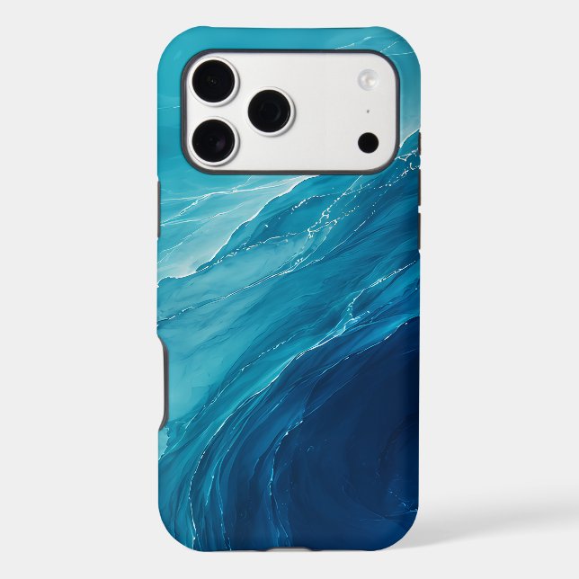 Luxury Turquoise Ocean Flow Case-Mate iPhone Case (Back)