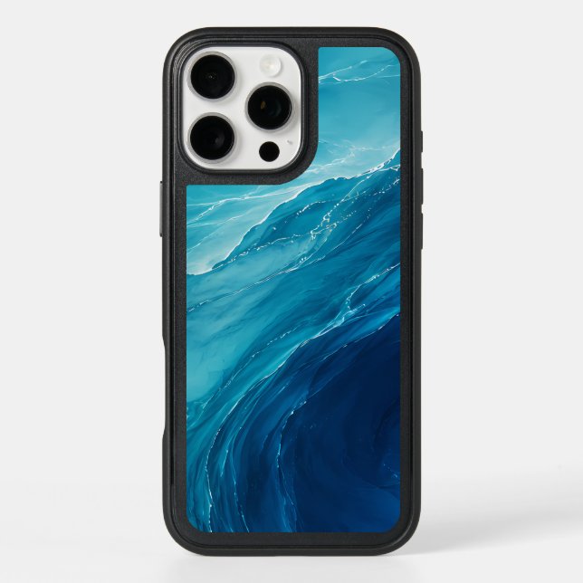 Luxury Turquoise Ocean Flow Otterbox iPhone Case (Back)