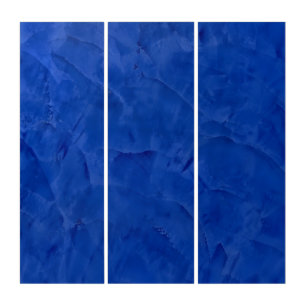 Luxury Tuscan Blue Faux Plaster Triptych