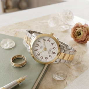 Luxury Two Tone Gold Silver Link Watch Custom Logo