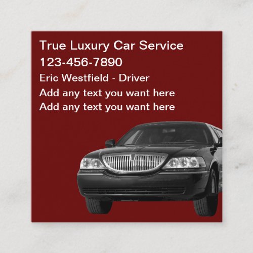 Luxury Uber Car Service Taxi Business Cards