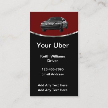 Luxury Uber Driver Business Cards by Luckyturtle at Zazzle