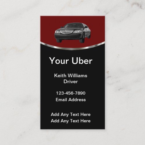 Luxury Uber Driver Business Cards