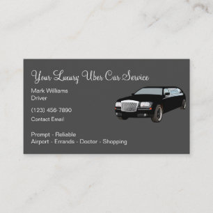 Luxury Uber Driver Transportation Business Cards