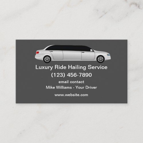 Luxury Uber Ride Hailing Service Driver Business Card