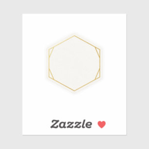 Luxury Ultra Thin Gold Hexagon Wedding Template S Sticker