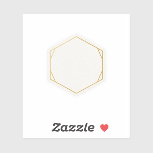 Luxury Ultra Thin Gold Hexagon Wedding Template S Sticker