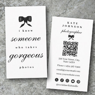 Luxury Unique  Elegant Photographer QR Code Business Card