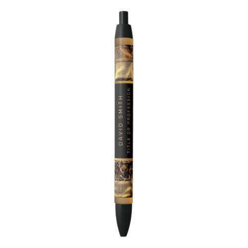 Luxury Unique Wood Gold Blue Ink Pen