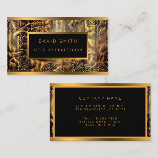 Luxury Unique Wood Gold Business Card (Front/Back)