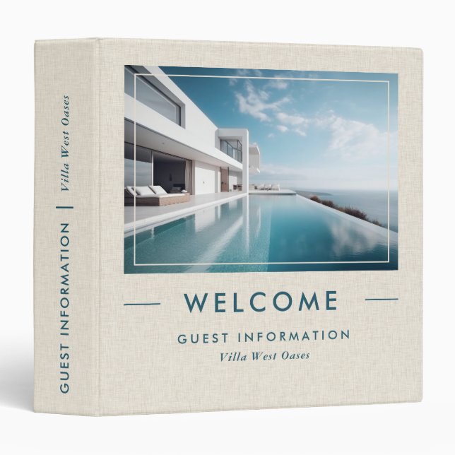 Luxury Vacation Home Guest Information 3 Ring Binder (Front/Spine)