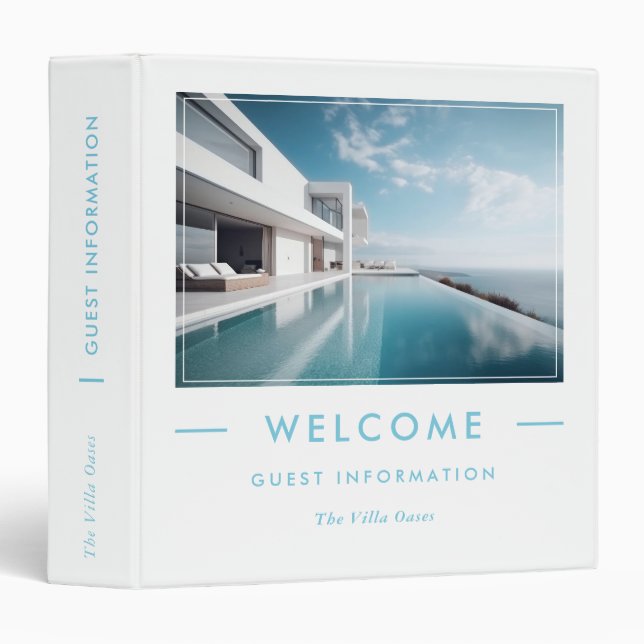 Luxury Vacation Welcome Guest Informations 3 Ring Binder (Front/Spine)