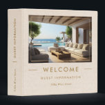 Luxury Vacation Welcome Informations Beige Linen 3 Ring Binder<br><div class="desc">Custom photo,  Luxury vacation welcome guest Information,  simple beige linen texture background with tan typography.
Stylish,  minimal way to present information about your establishment to your guests.
Easily customizable colors to compliment your photo.</div>