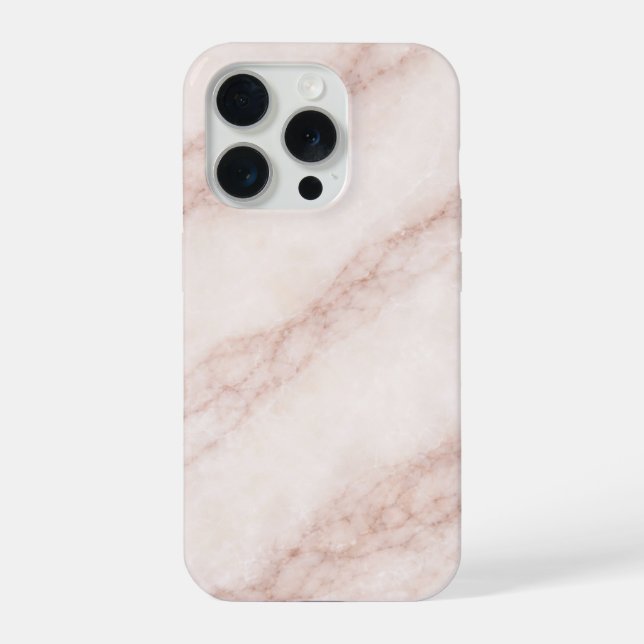 Luxury Vanilla Quartz Marble with Rose-Taupe Veins iPhone Case (Back)
