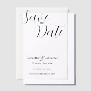 Luxury vellum photo overlay script invitations