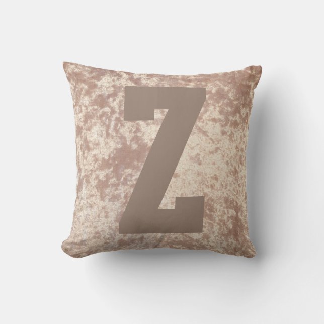 Luxury velvet stylish throw pillow cushion initial (Front)