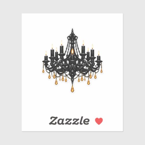 Luxury Victorian Black Chandelier Sticker Moody Go
