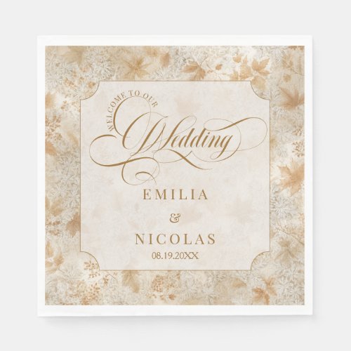 Luxury Victorian Fall Autumn Wedding Napkins