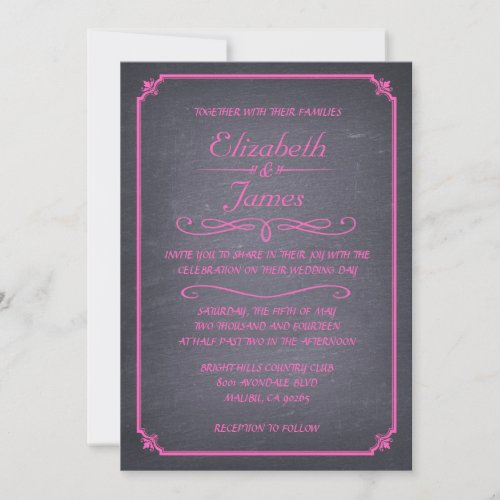 Luxury Vintage Chalkboard Wedding Invitations