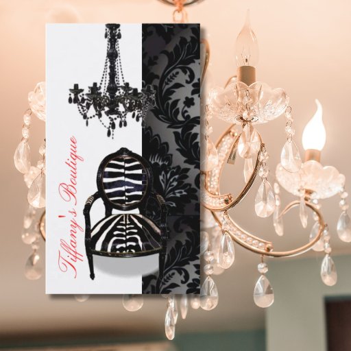 Customizable Luxury Vintage Chandelier Boutique Business Cards
