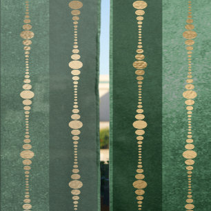 Luxury Vintage Dark Green gold stripes Gothic Sheer Curtains