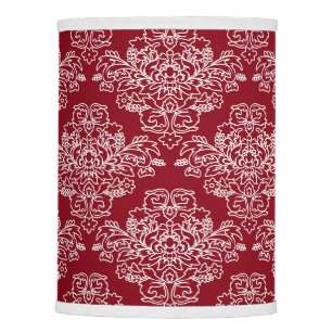 Luxury, vintage, elegant, red, white, floral lamp shade