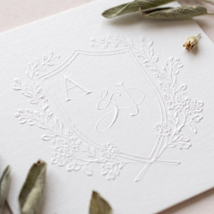 Luxury Vintage Floral Crest Monogram Wedding Embosser