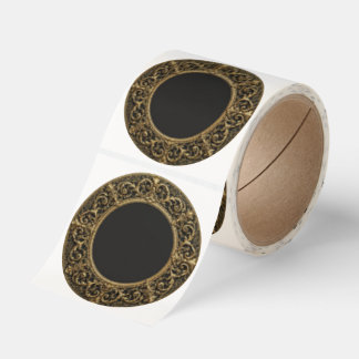 Luxury Vintage Gold & Black Baroque Round Sticker