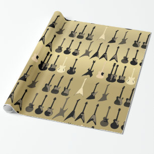 Luxury vintage Guitar Print Wrapping Paper