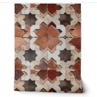 Luxury Vintage Moroccan Zellige Terracotta Sand Wallpaper