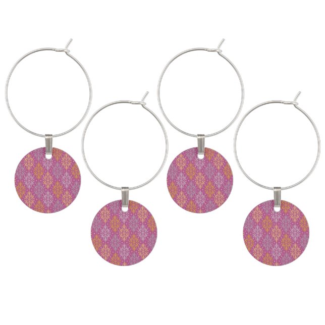 Luxury Vintage Pattern Wine Charm (Staggered)