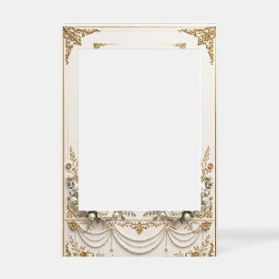 Luxury Vintage Pearl & Gold Floral Welcome Sign Fr Selfie Frame