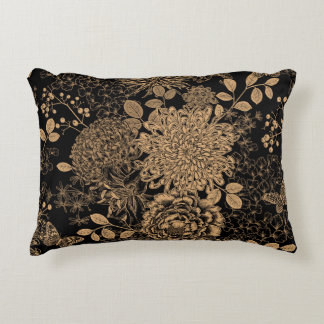 Luxury Vintage seamless pattern. Garden flowers ch Accent Pillow